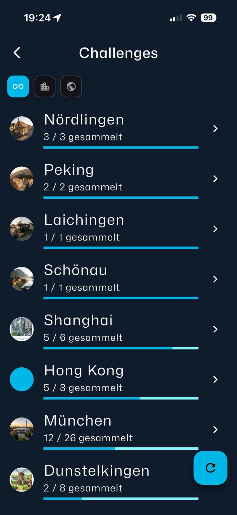 Challenges - Stadt- und Themen-Challenges